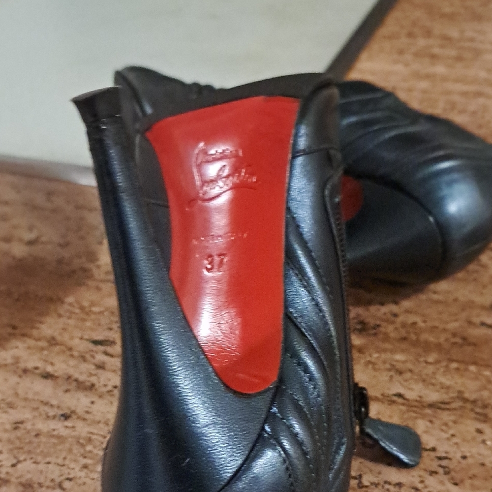 Teal Christian Louboutin  Leather Ankle Boots - Picture 4 of 15